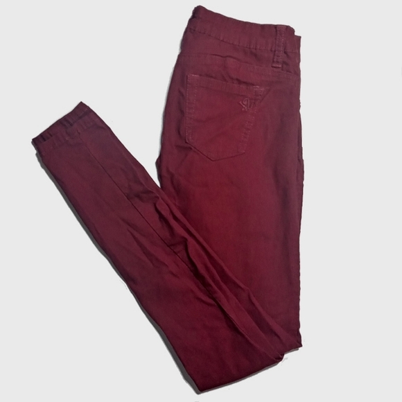 VIP Denim - V.I.P JEANS Size 1/2 Burgundy Skinny low rise stretch